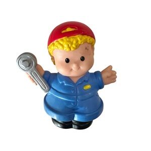 Fisher Price Little People Eddie Mechanic Wrench Red Hat